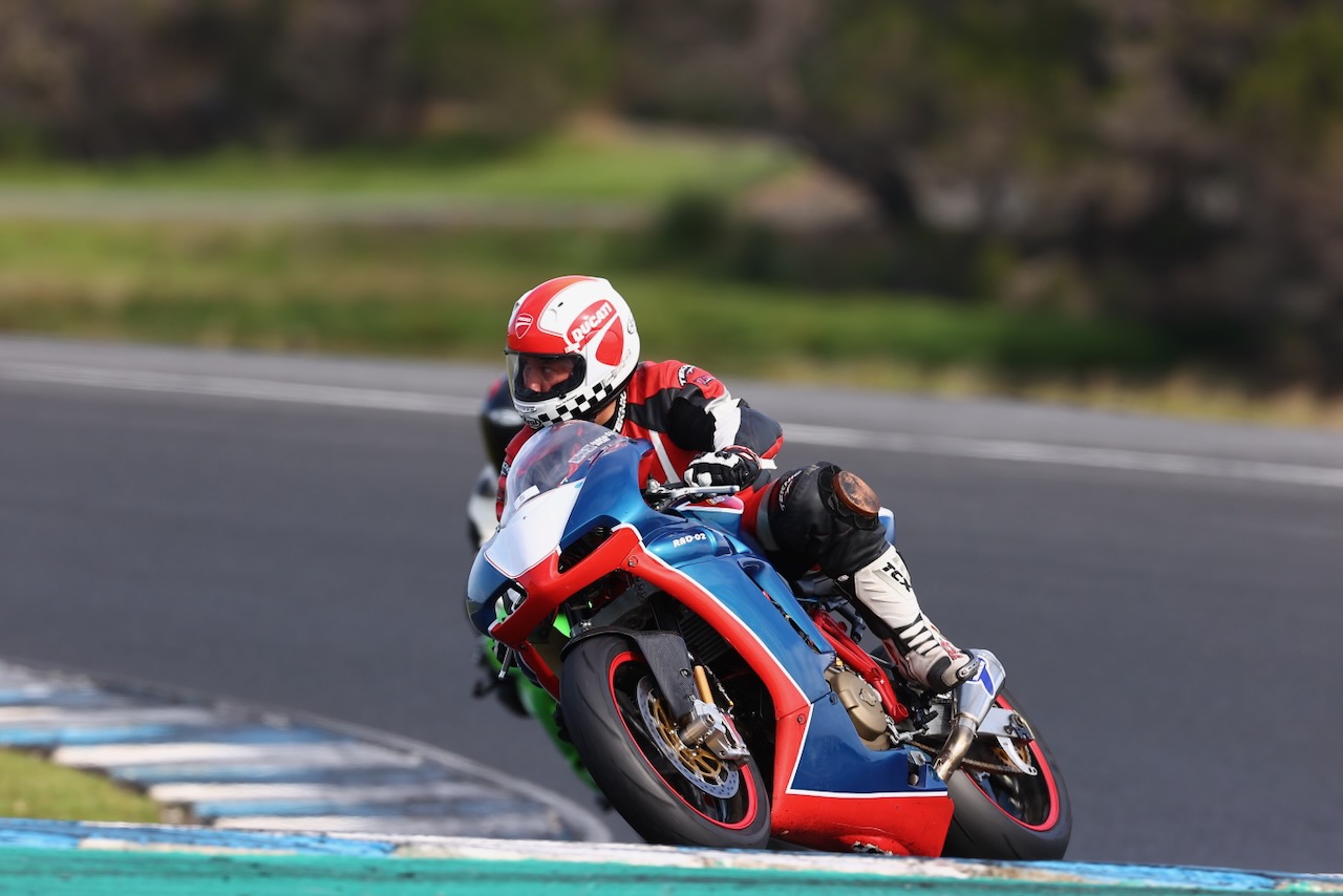 Ed on the Radical Ducati
